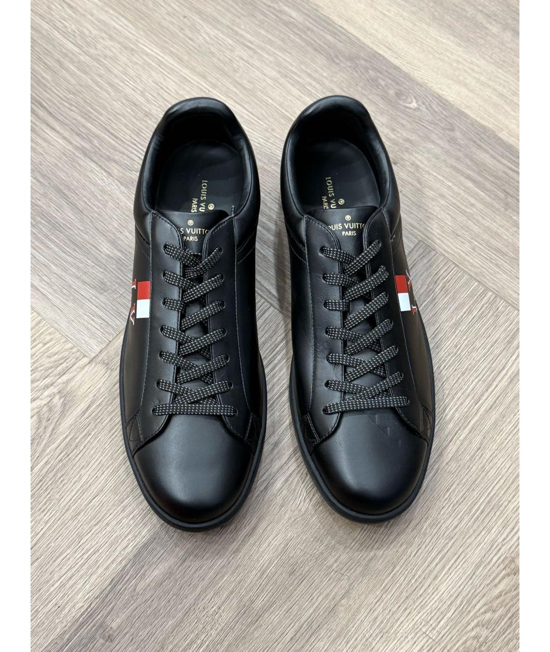 LOUIS VUITTON Черные кожаные низкие кроссовки / кеды, фото 2