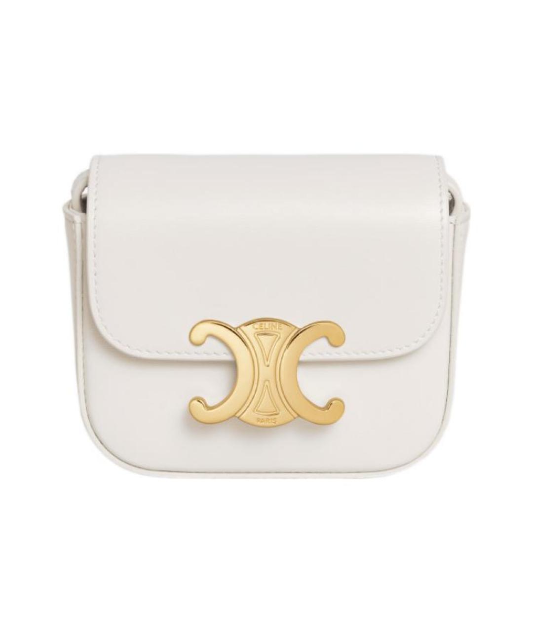 CELINE Белая кожаная сумка через плечо, фото 1