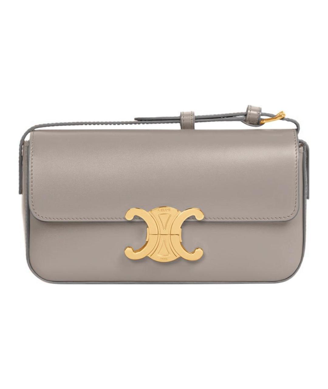 CELINE Серая кожаная сумка через плечо, фото 1