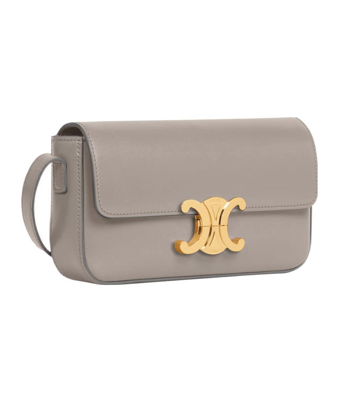 CELINE Серая кожаная сумка через плечо, фото 2