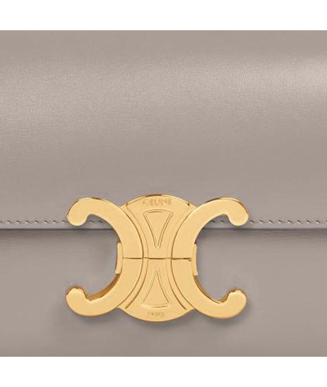 CELINE Серая кожаная сумка через плечо, фото 5