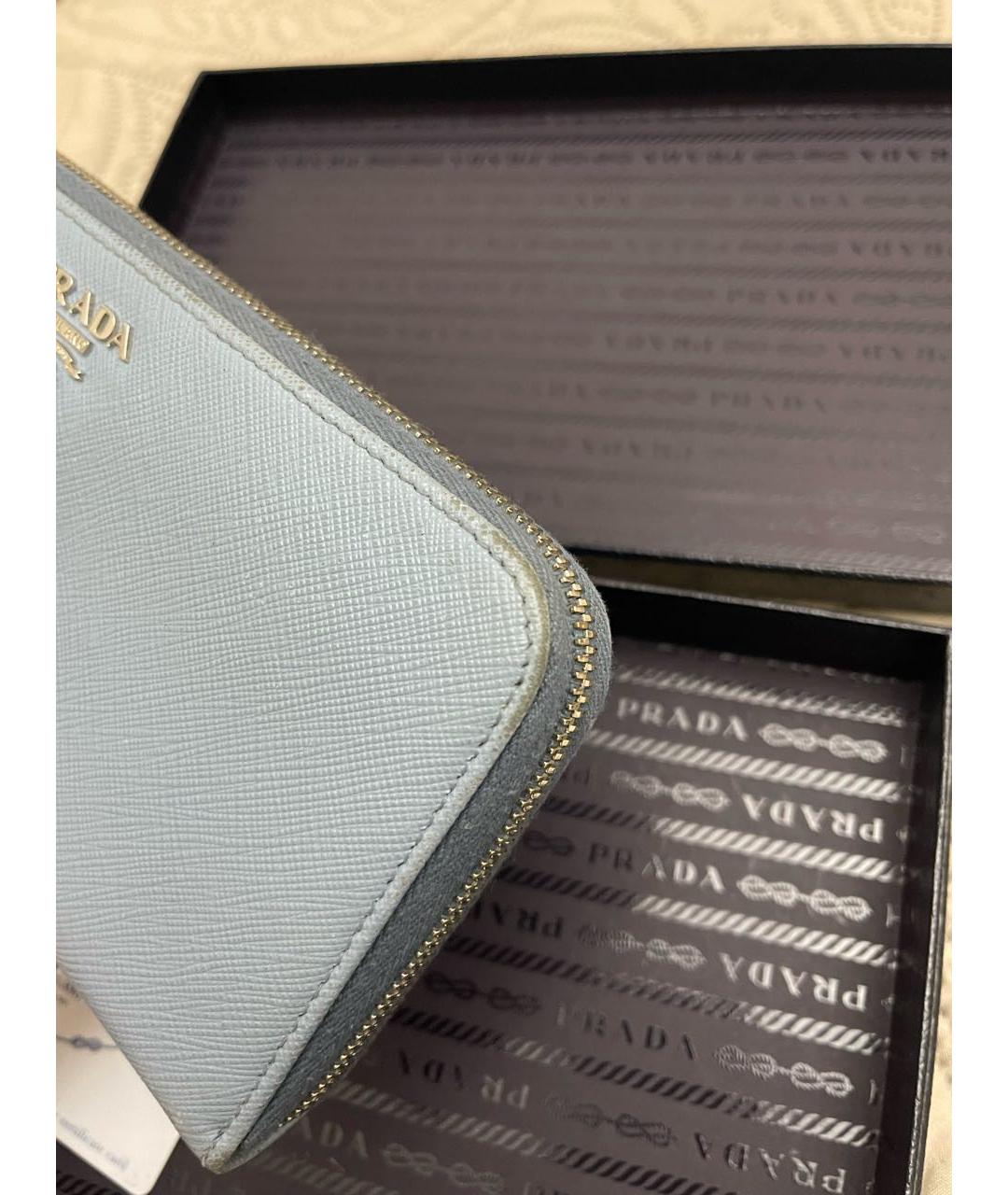 PRADA Серый кожаный кошелек, фото 5