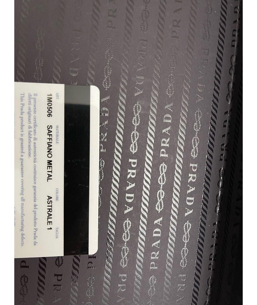 PRADA Серый кожаный кошелек, фото 7