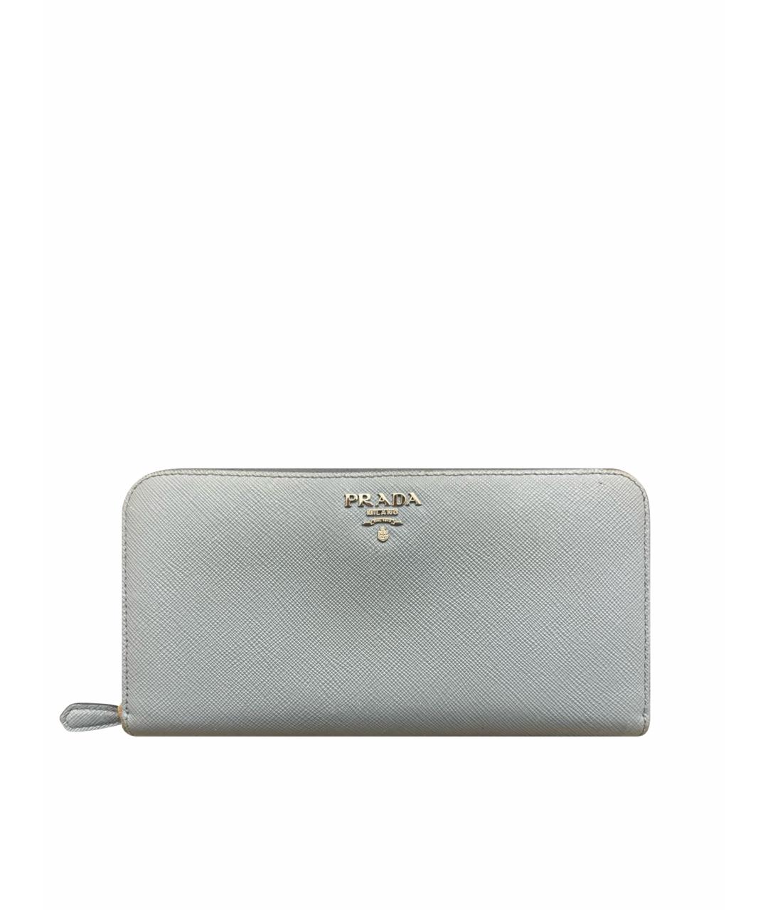 PRADA Серый кожаный кошелек, фото 1