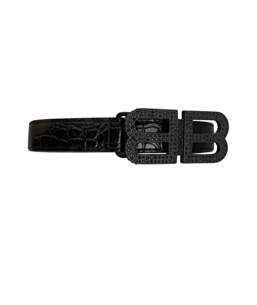 BALENCIAGA Черный кожаный ремень, фото 1
