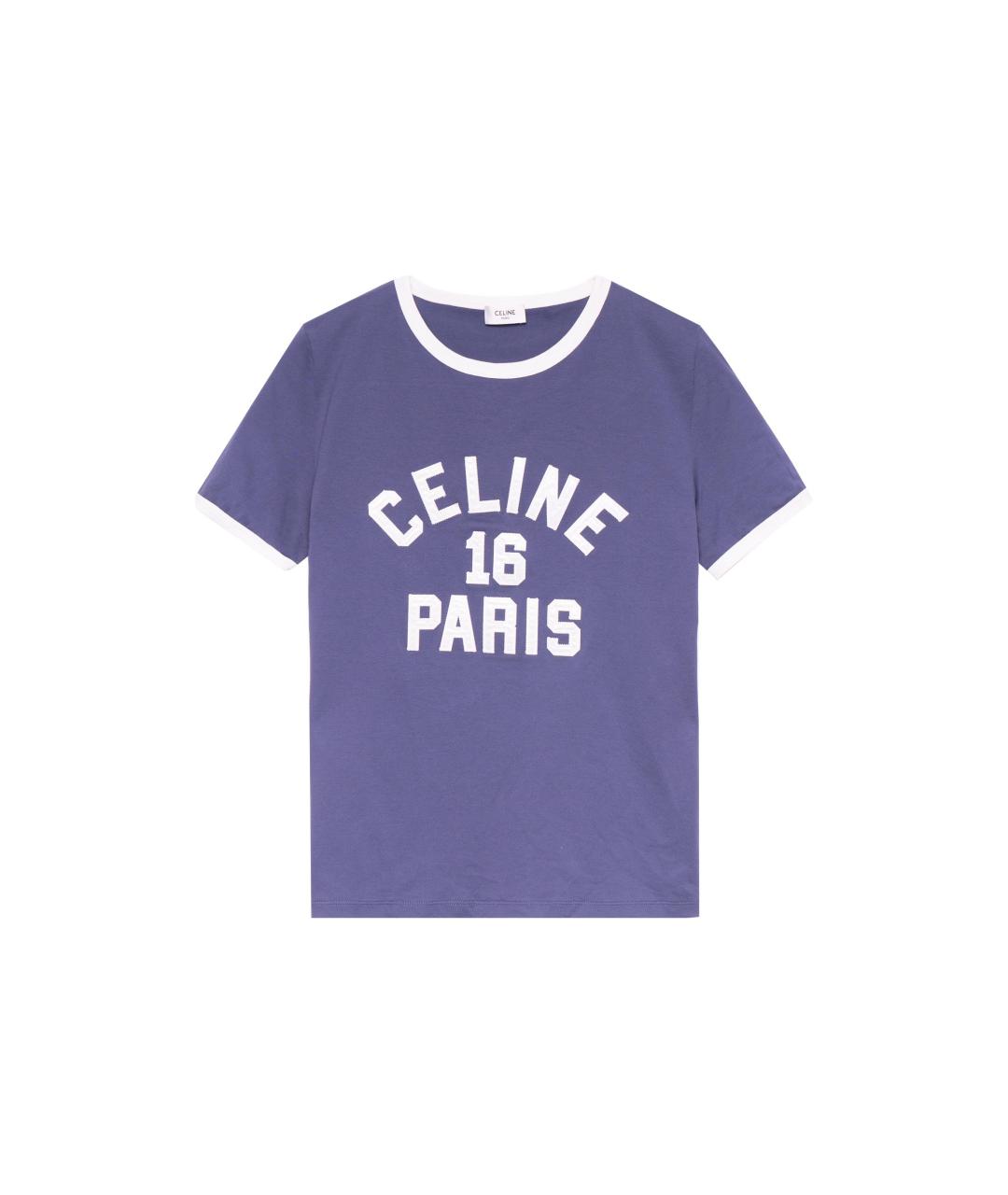 CELINE Фиолетовая хлопковая футболка, фото 1