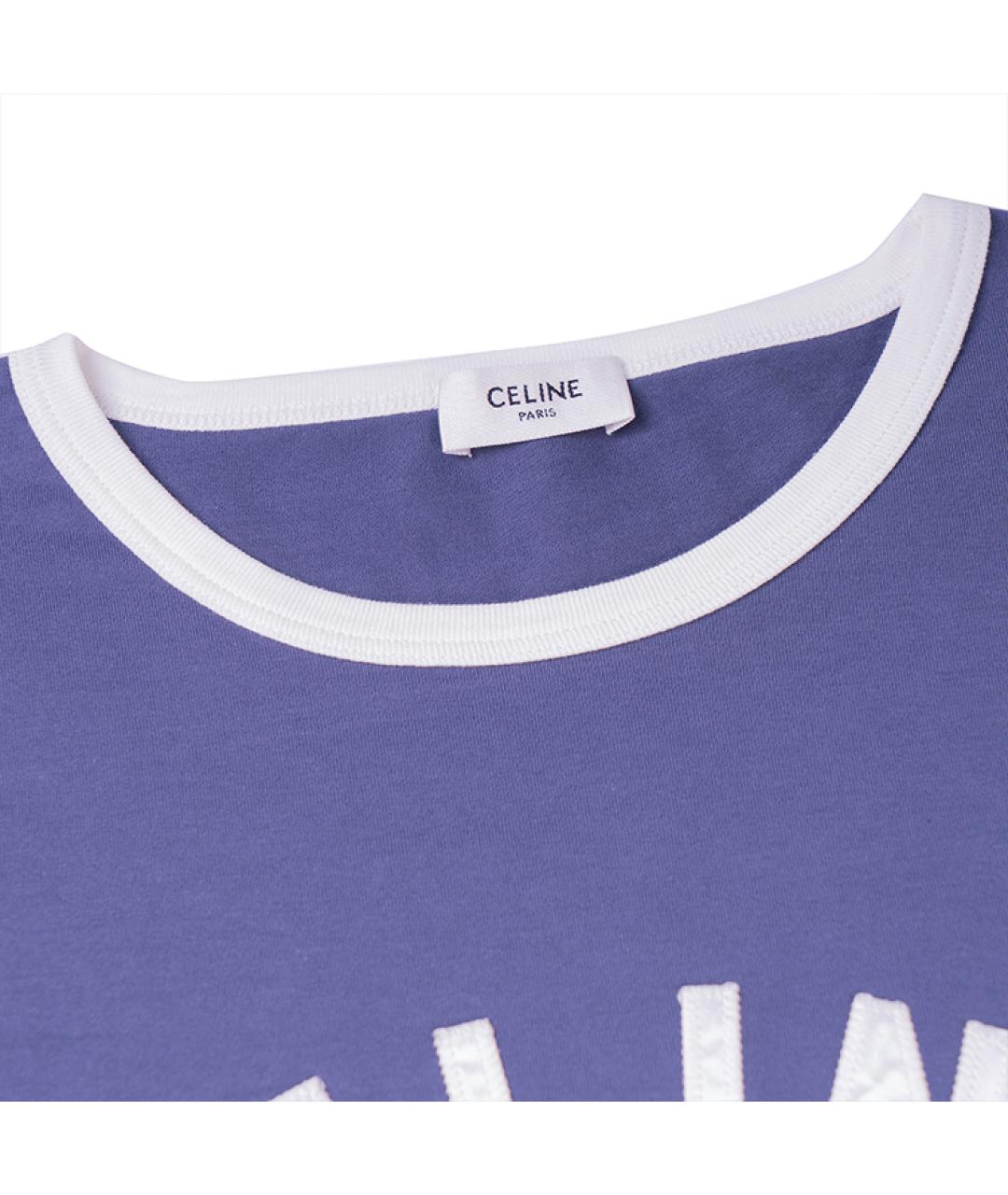 CELINE Фиолетовая хлопковая футболка, фото 8