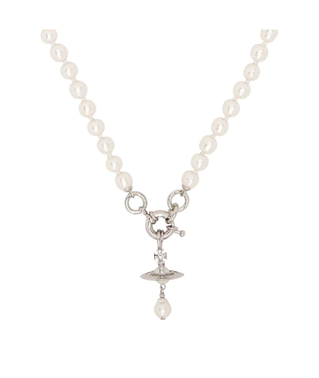 VIVIENNE WESTWOOD Белая латунная цепочка/подвеска, фото 1