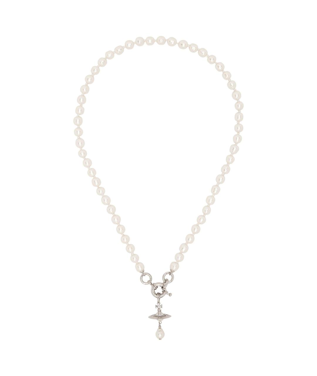 VIVIENNE WESTWOOD Белая латунная цепочка/подвеска, фото 2