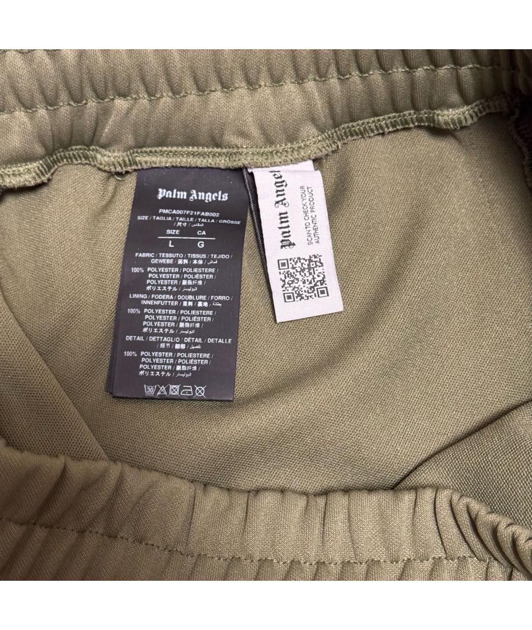 PALM ANGELS Хаки хлопковые повседневные брюки, фото 4