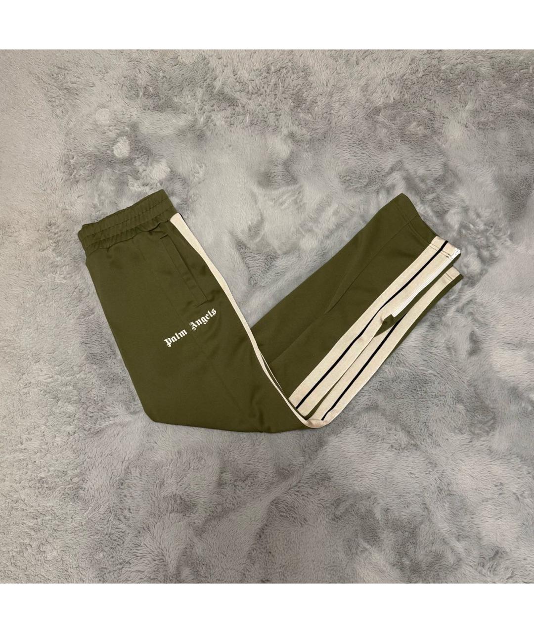 PALM ANGELS Хаки хлопковые повседневные брюки, фото 2