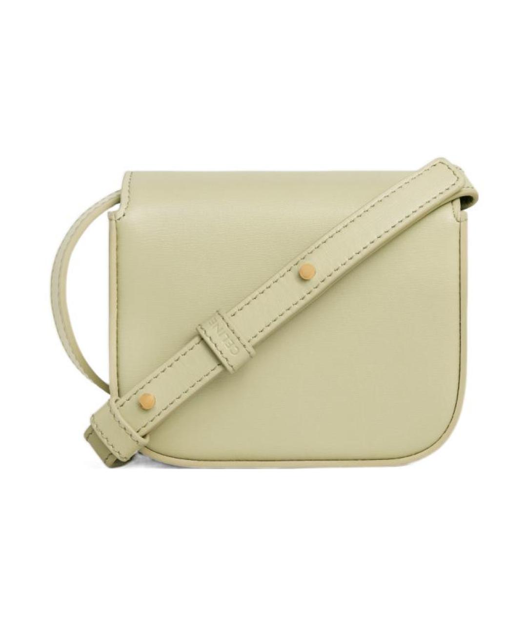 CELINE Салатовая кожаная сумка через плечо, фото 3