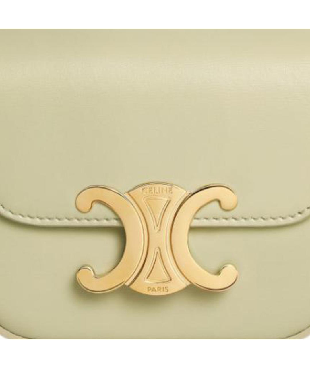 CELINE Салатовая кожаная сумка через плечо, фото 6