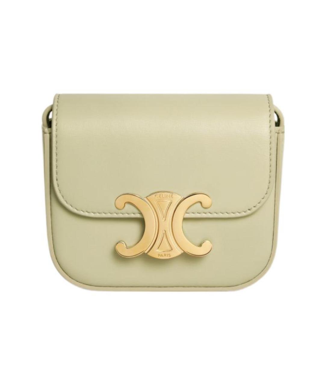 CELINE Салатовая кожаная сумка через плечо, фото 1