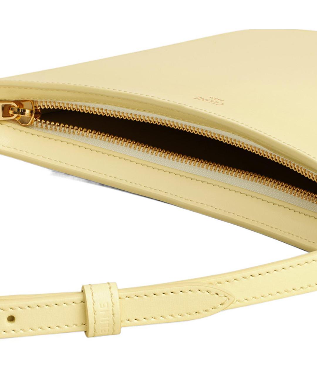 CELINE Желтая кожаная сумка через плечо, фото 4