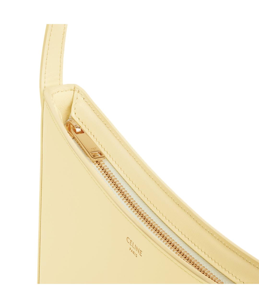 CELINE Желтая кожаная сумка через плечо, фото 5