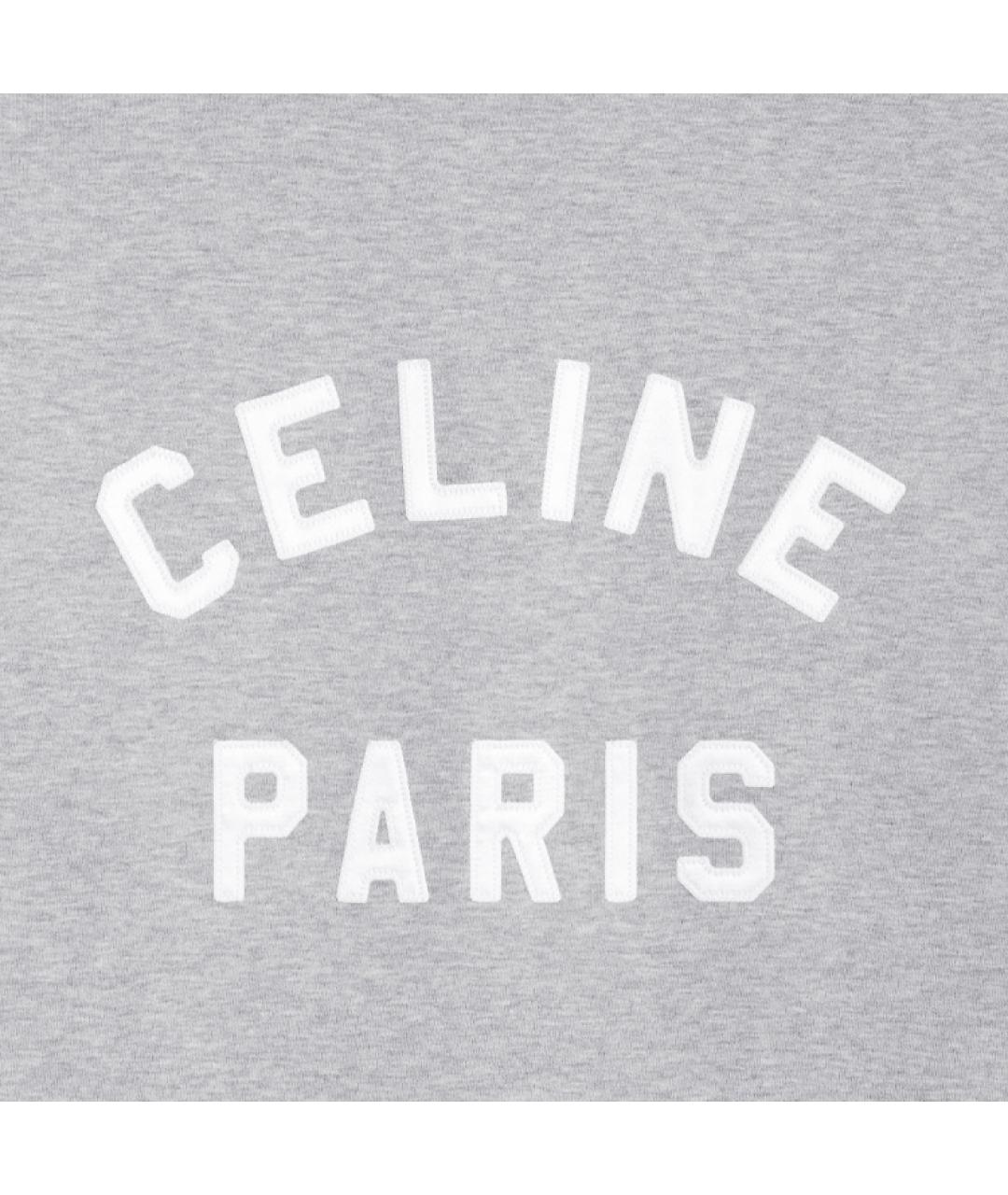 CELINE Серая хлопковая футболка, фото 4