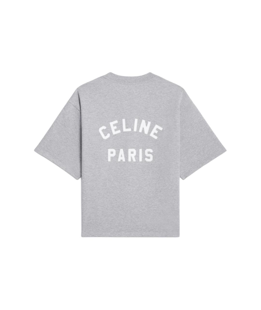 CELINE Серая хлопковая футболка, фото 2