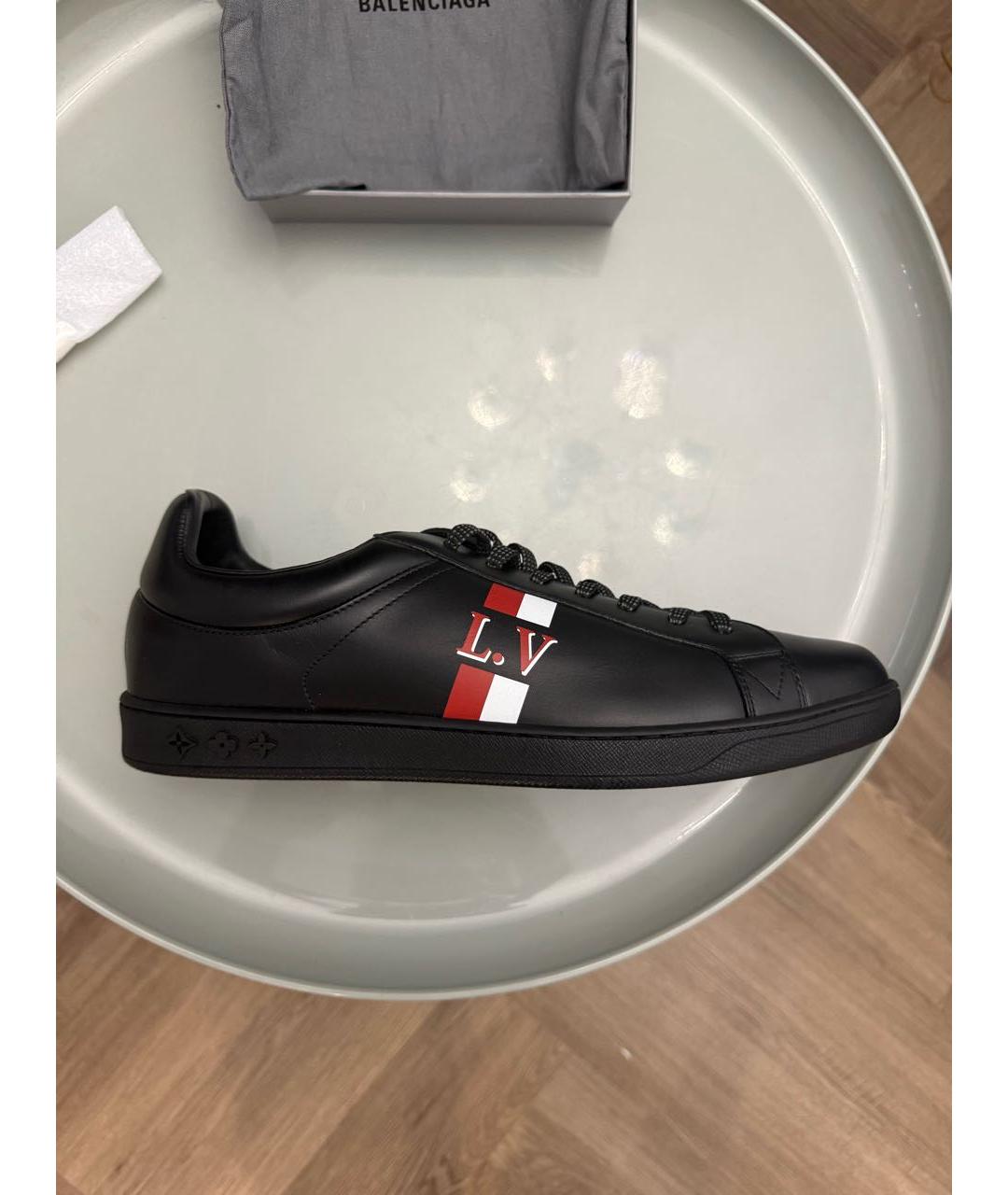 LOUIS VUITTON Черные кожаные низкие кроссовки / кеды, фото 7