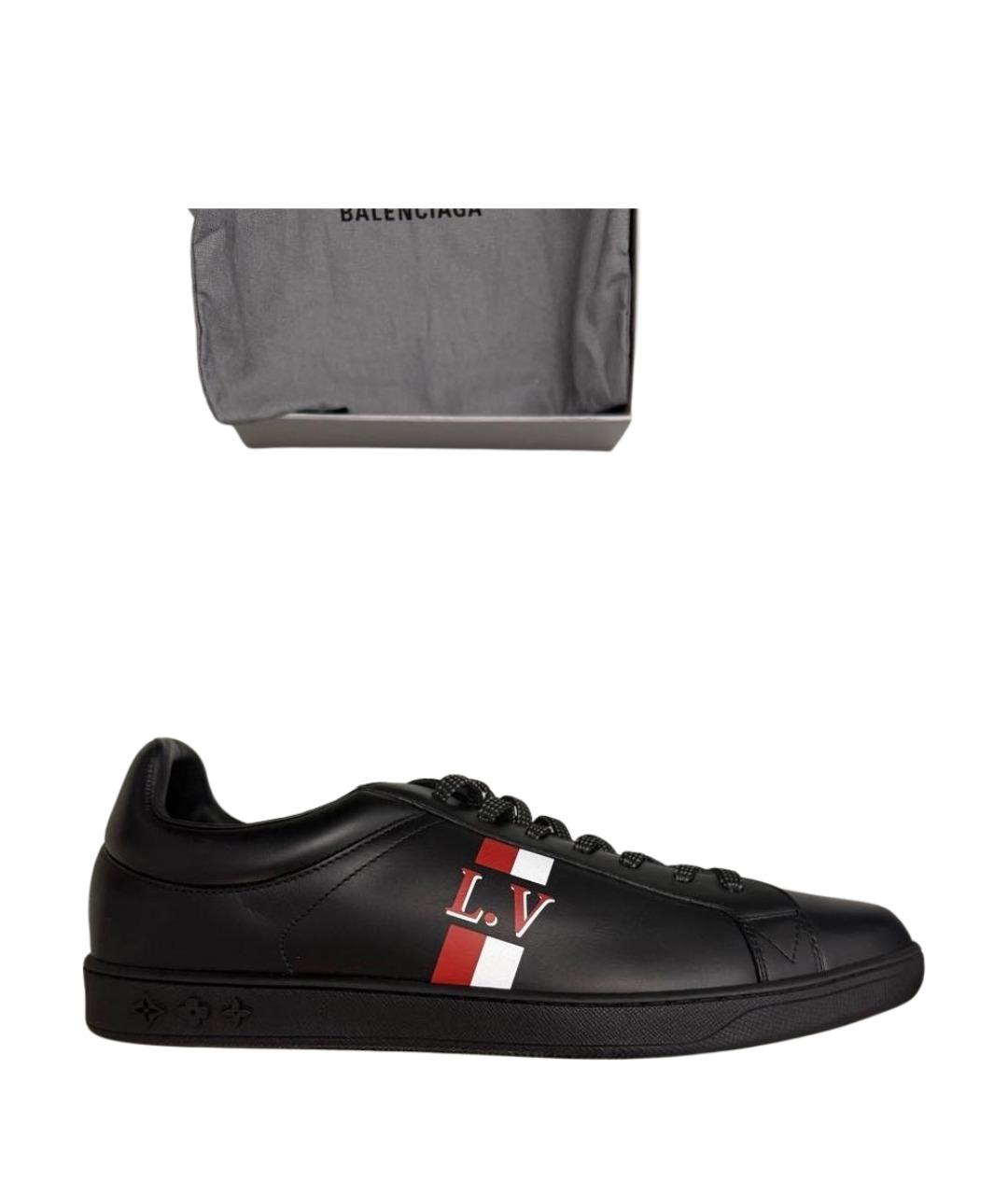 LOUIS VUITTON Черные кожаные низкие кроссовки / кеды, фото 8