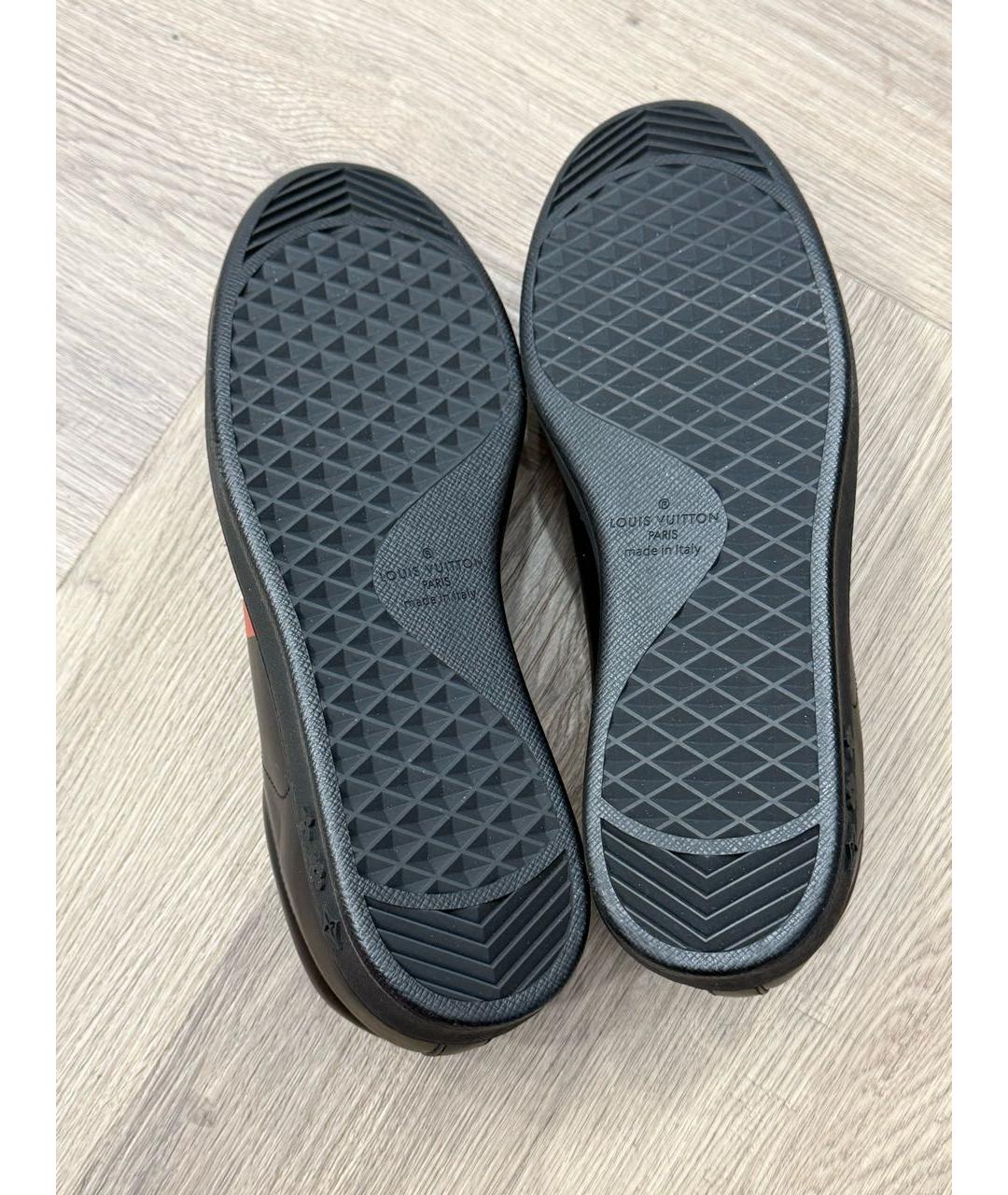 LOUIS VUITTON Черные кожаные низкие кроссовки / кеды, фото 5