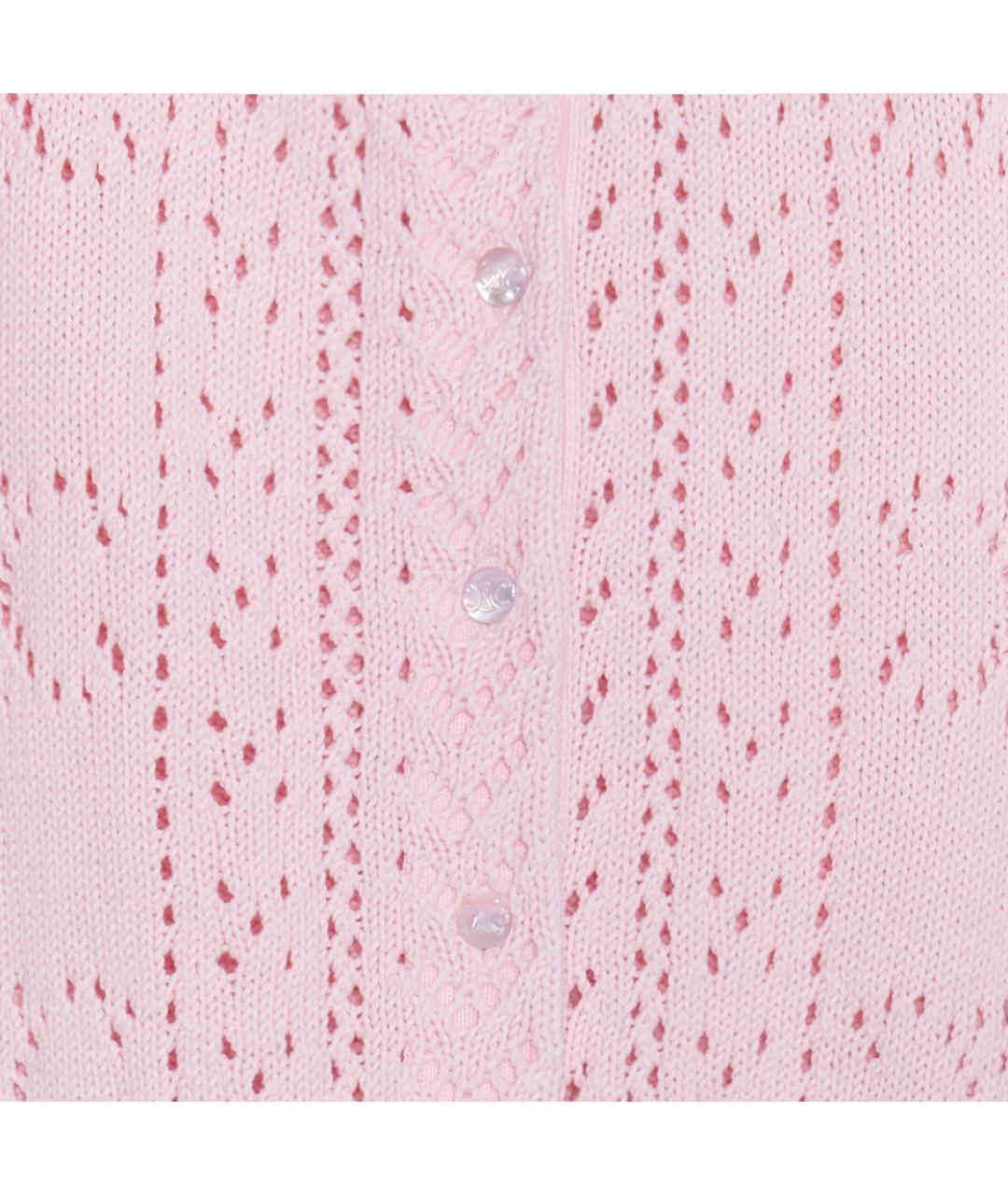 CELINE Розовый хлопковый кардиган, фото 3