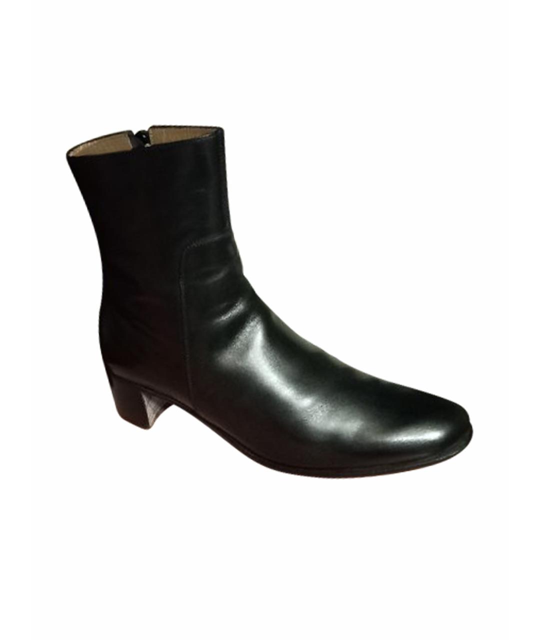 HERMES Черные кожаные полусапоги, фото 1