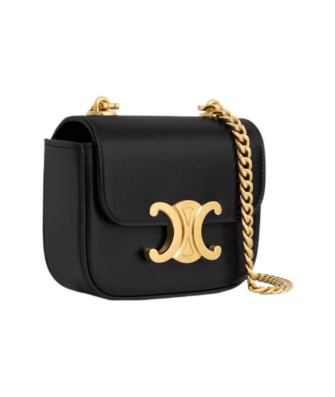 CELINE Черная кожаная сумка через плечо, фото 2