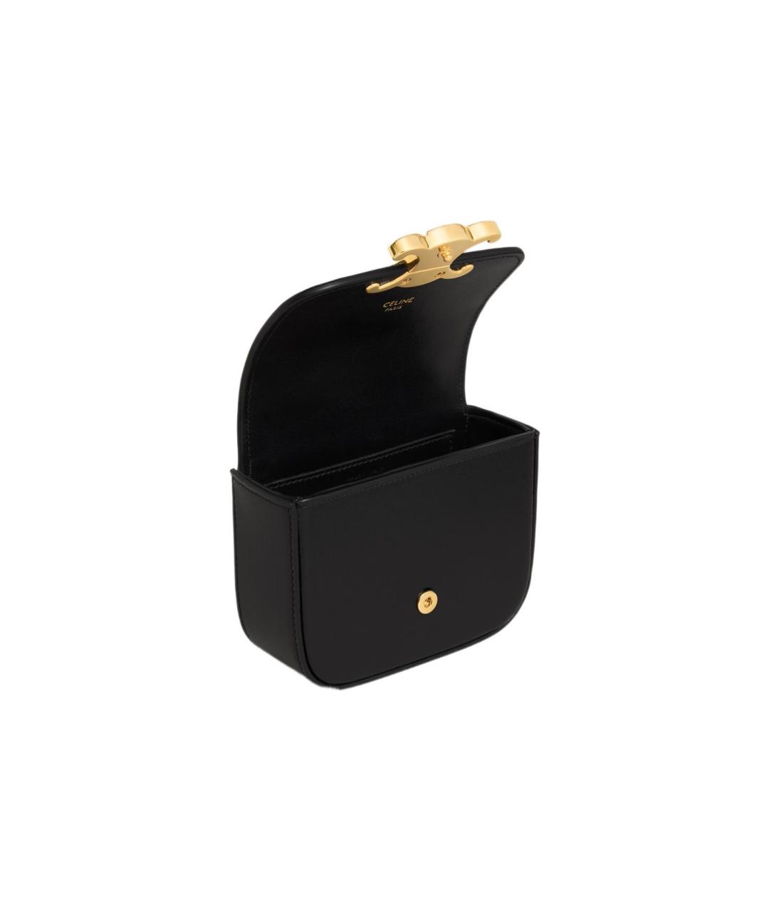 CELINE Черная кожаная сумка через плечо, фото 4