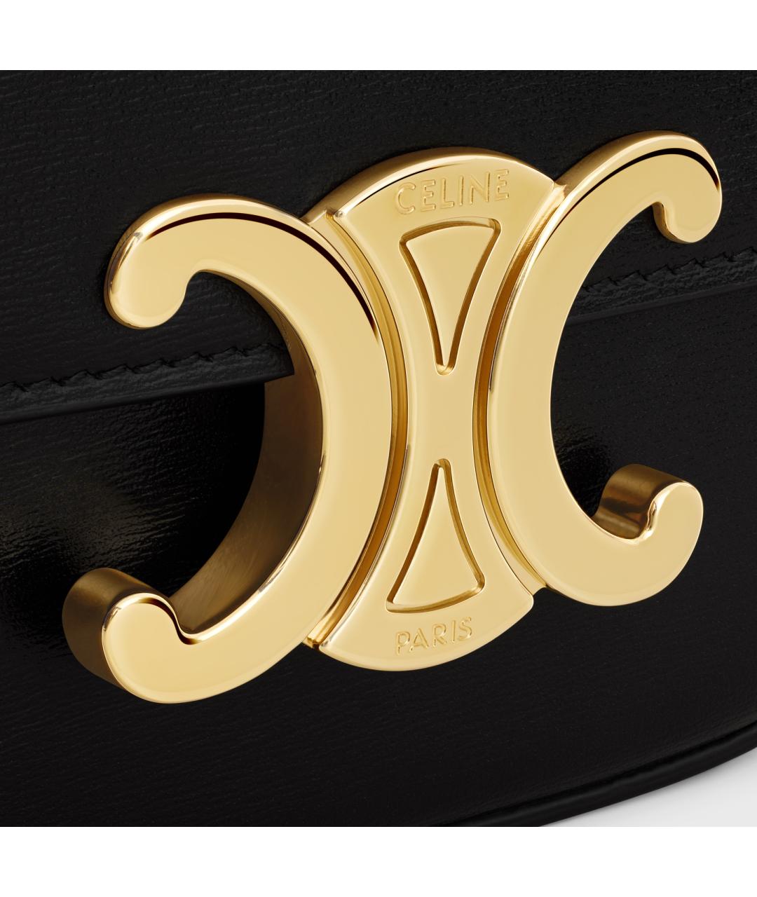 CELINE Черная кожаная сумка через плечо, фото 5