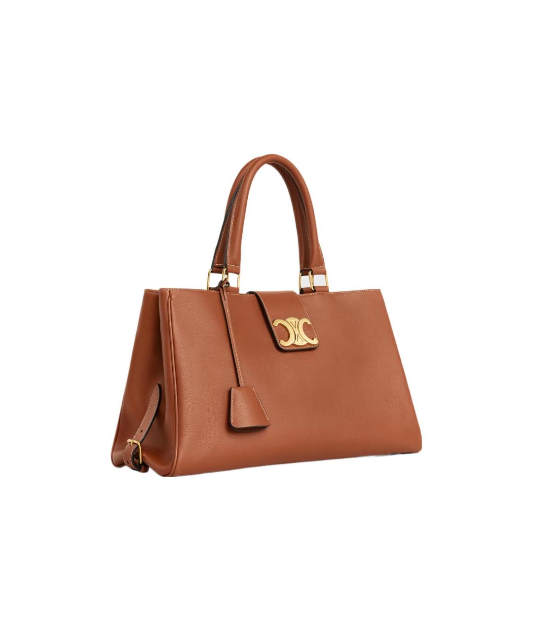 CELINE Коричневая кожаная сумка через плечо, фото 2