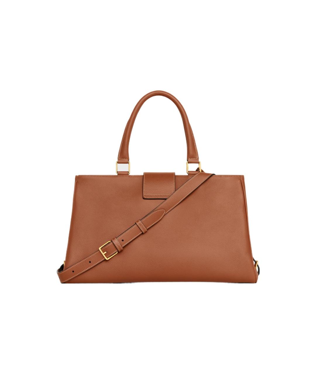 CELINE Коричневая кожаная сумка через плечо, фото 3