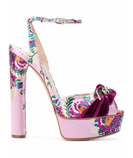Босоножки CASADEI Casadei floral embroidered sandals - Pink