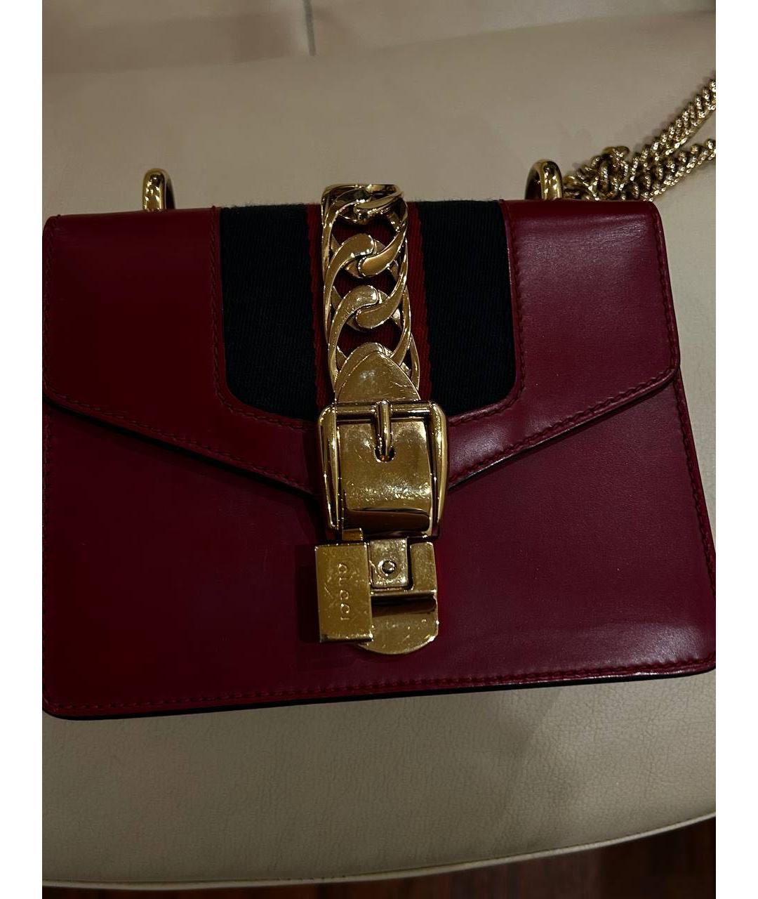 GUCCI Красная кожаная сумка через плечо, фото 2