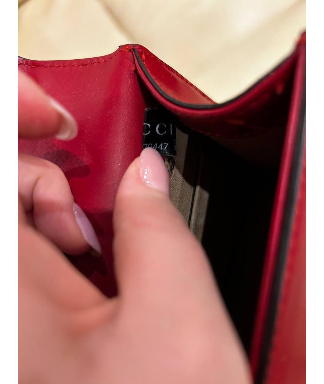 GUCCI Красная кожаная сумка через плечо, фото 5