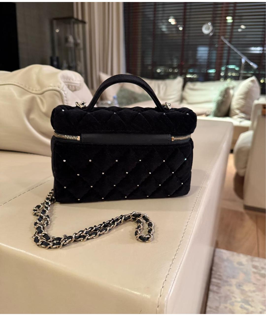 CHANEL Черная бархатная сумка через плечо, фото 2