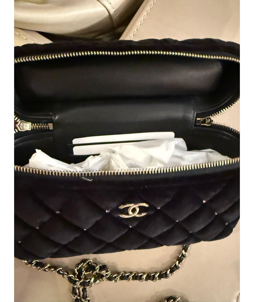CHANEL Черная бархатная сумка через плечо, фото 4