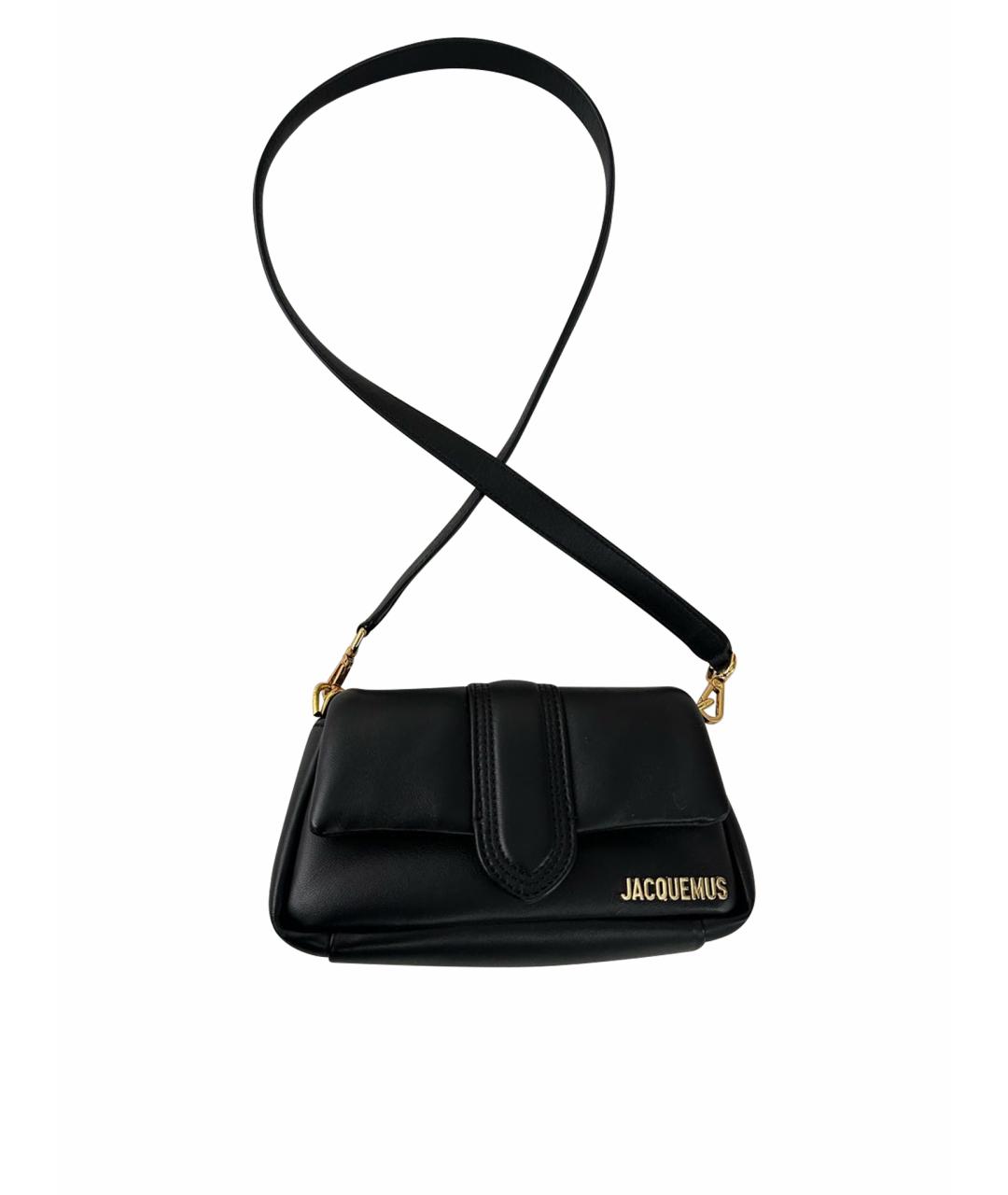 JACQUEMUS Черная кожаная сумка через плечо, фото 1