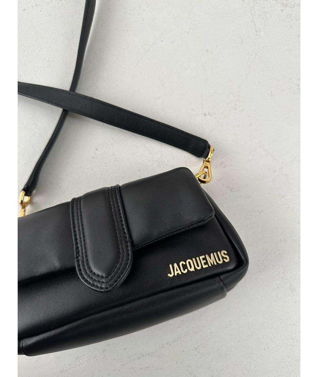 JACQUEMUS Черная кожаная сумка через плечо, фото 2