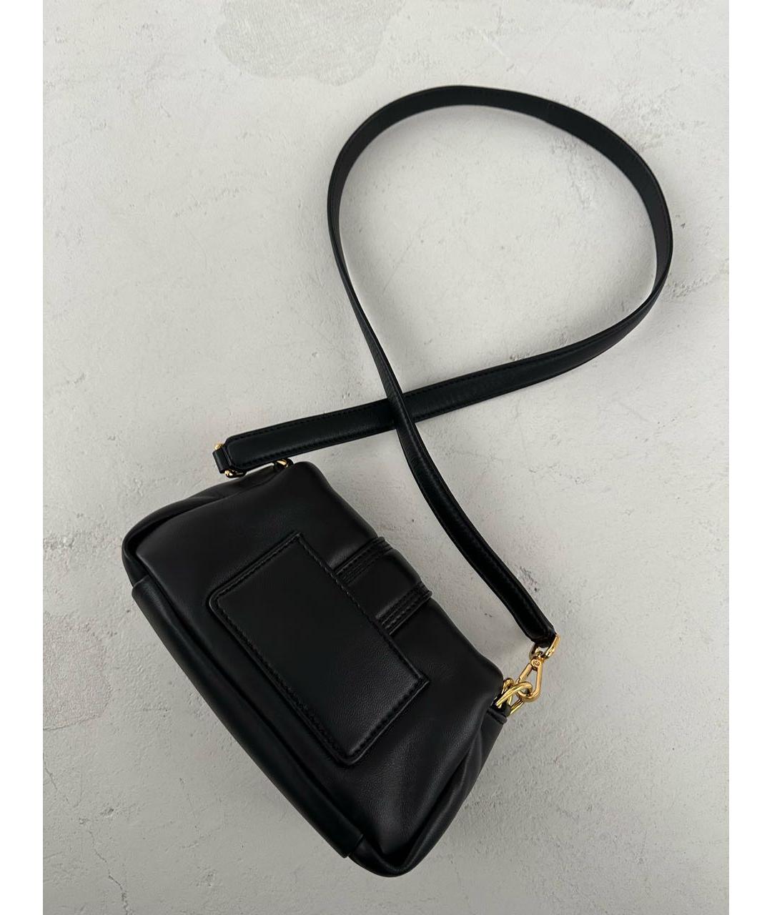 JACQUEMUS Черная кожаная сумка через плечо, фото 4