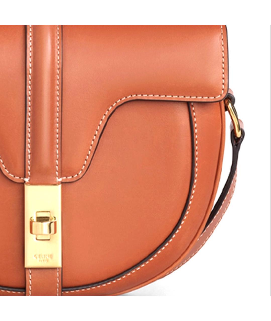 CELINE Коричневая кожаная сумка через плечо, фото 4