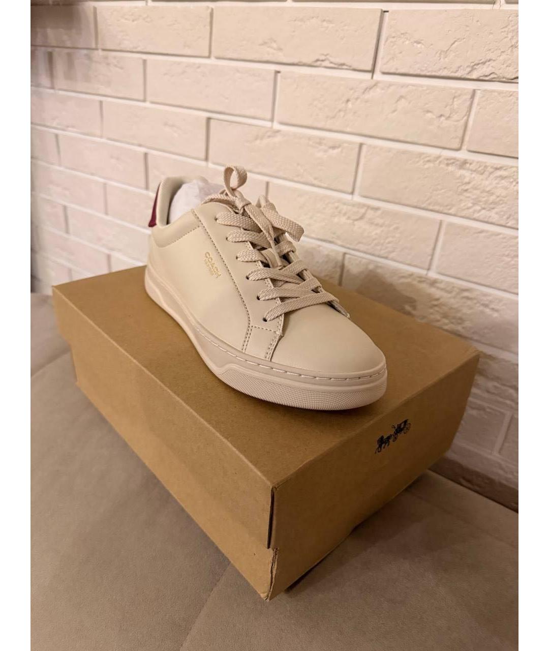 COACH Белые кожаные кеды, фото 5