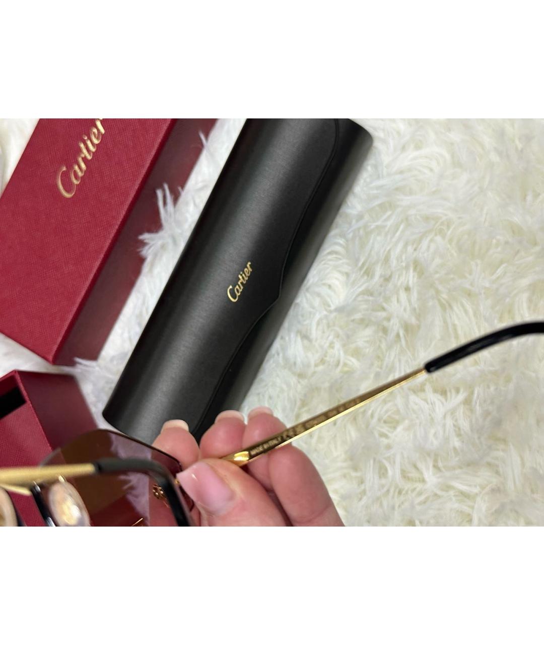 CARTIER Золотые металлические солнцезащитные очки, фото 4