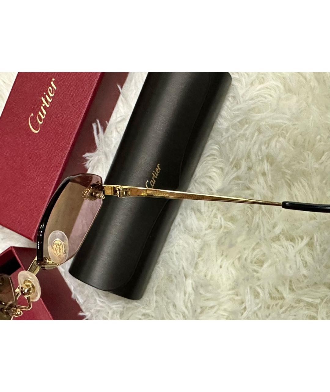 CARTIER Золотые металлические солнцезащитные очки, фото 6
