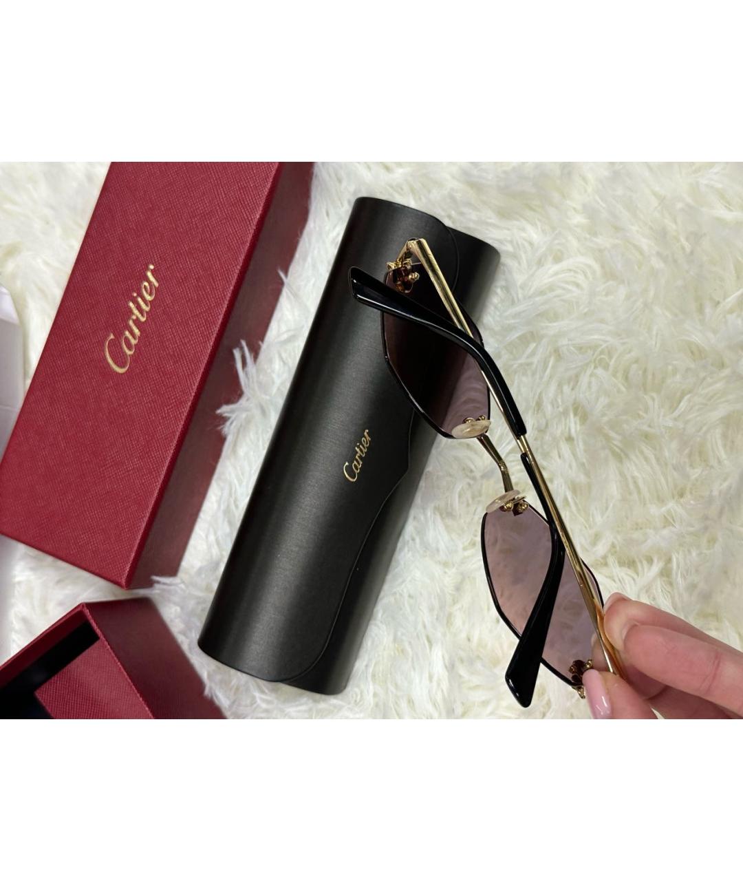 CARTIER Золотые металлические солнцезащитные очки, фото 5