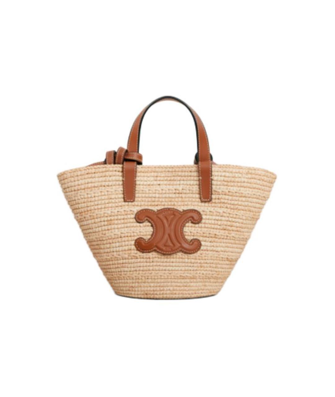 CELINE Бежевая пелетеная сумка через плечо, фото 1