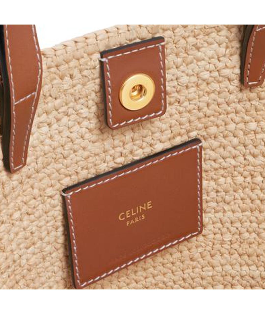 CELINE Бежевая пелетеная сумка через плечо, фото 4