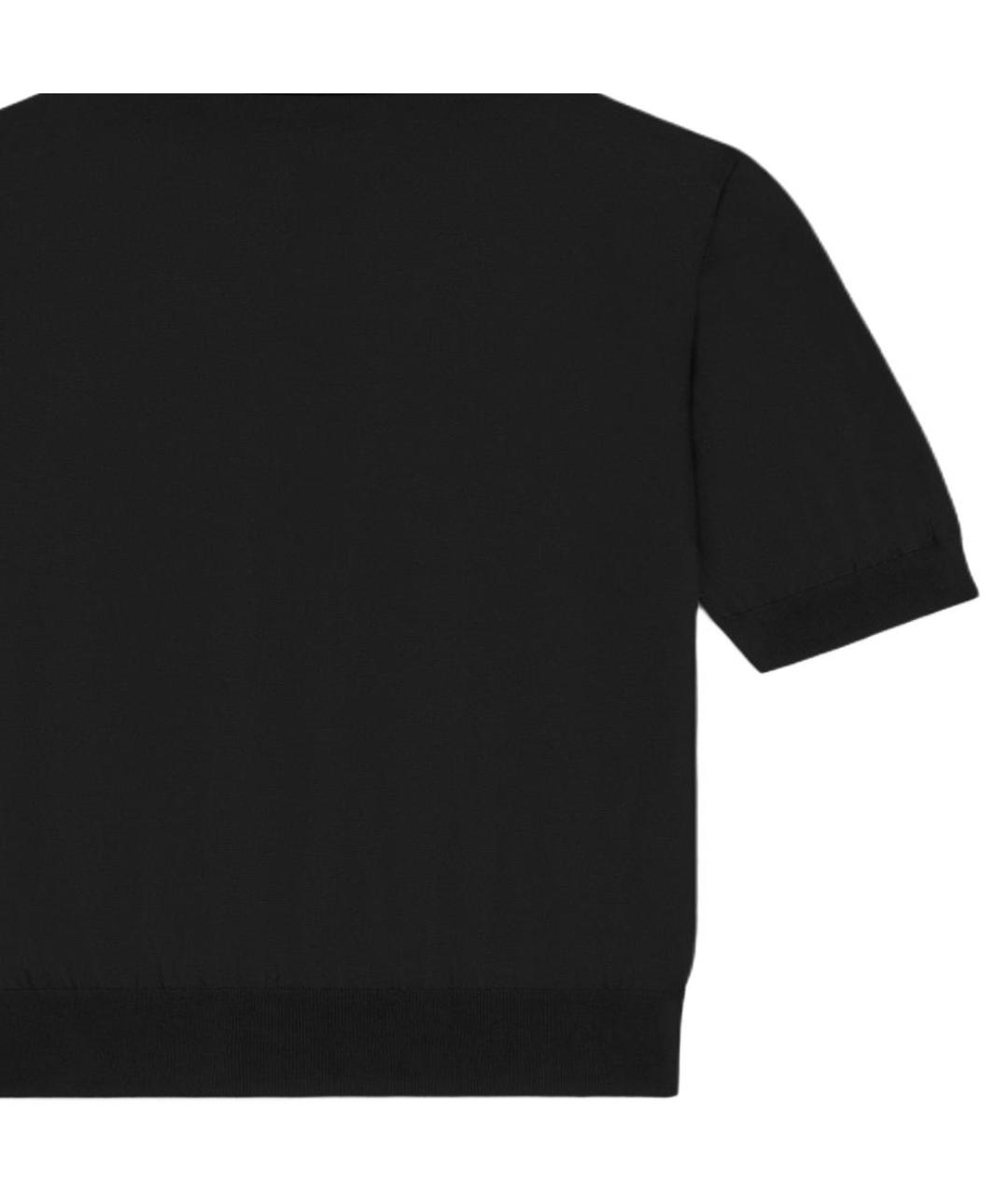 CELINE Черное хлопковое поло с коротким рукавом, фото 7