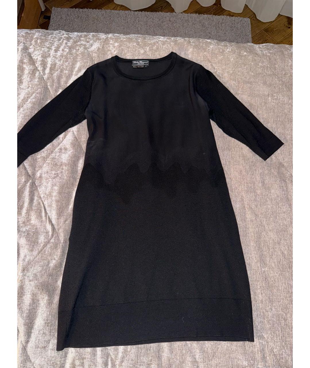 FERRAGAMO Черное кашемировое повседневное платье, фото 7