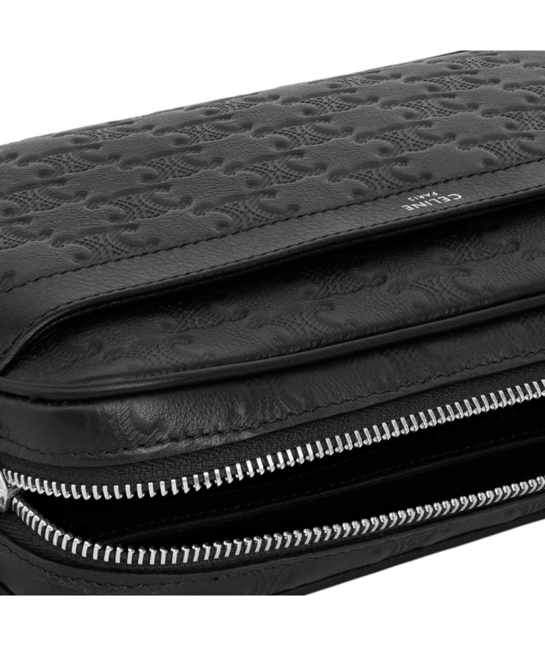 CELINE Черная кожаная сумка на плечо, фото 4